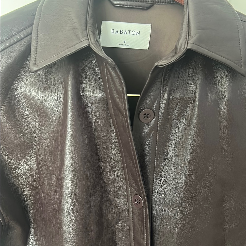 Never worn Babaton Brown faux Leather Jacket